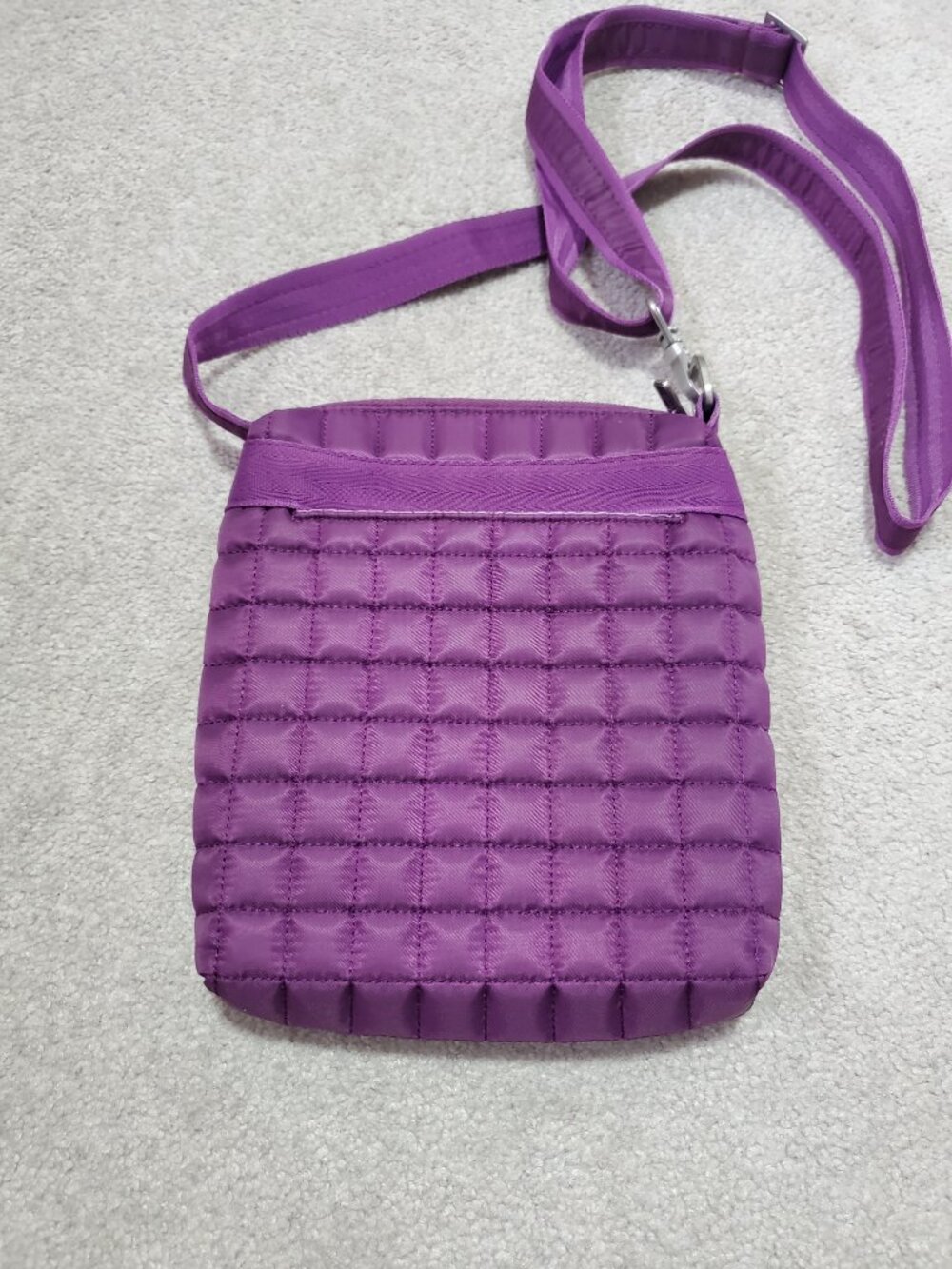 LUG Skipper Quilted Crossbody Bag Pouch Purse Waist Pack Plum Purple 7.5" x 8.5" - Picture 4 of 12